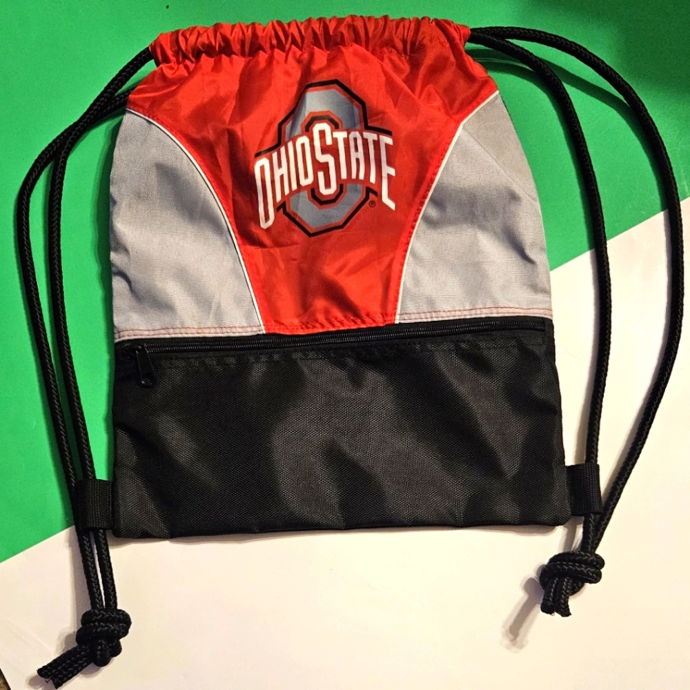Ohio State Drawstring Backpack Gym Cinch Sack Red… - image 1